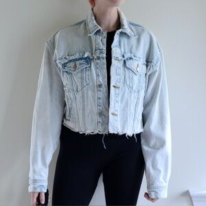 bdg jackson light blue denim cropped jacket trucker xs